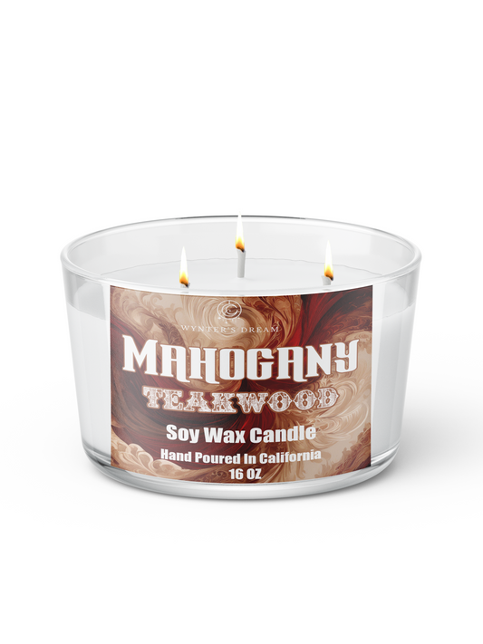 Mahogany Teakwood Premium Soy Wax Candle